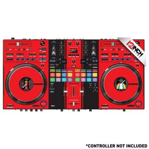12 Inch Skinz (14) Piece Adhesive Kit for Pioneer DDJ-REV7 - Red/Black