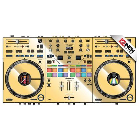 12 Inch Skinz (14) Piece Adhesive Skinz Kit for DDJ-REV7 - Mirror Gold