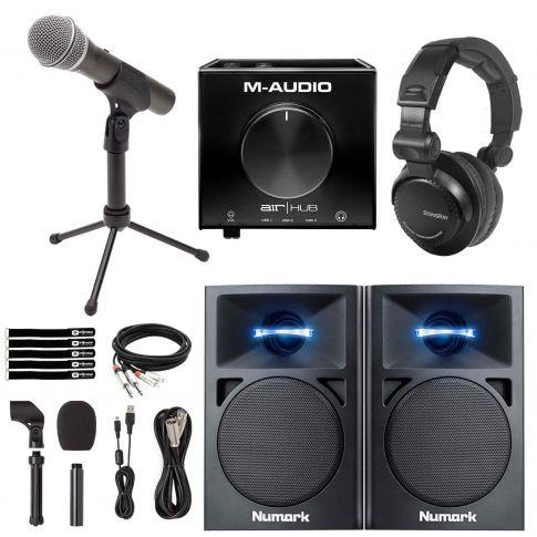 Samson Q2U Broadcast Microphone Kit With Microphone Boom Arm and Headphones