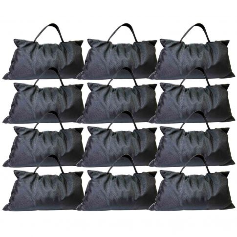 (12) Global Truss GT-SB25 25 lb Black Canvas Sandbags Package