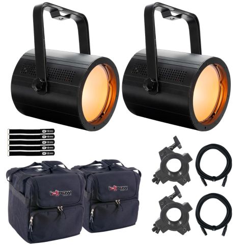 (2) American DJ COB-CANNON-LP200ST Wash LED Fixtures with Cases