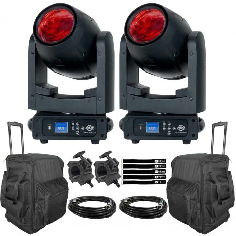 (2) American DJ Focus Beam LEDs with Protective Transport Bags Package