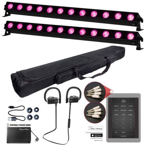 (2) American DJ UBL 12H 41.75" Wash Lights with Transmitters & Bag