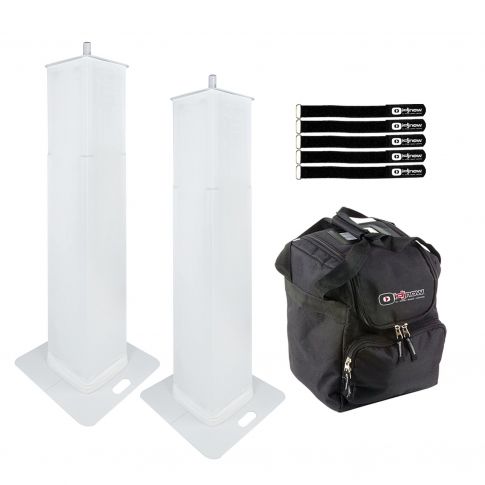 (2) ColorKey CKU-8020 LS6 6ft Adjustable Podium Stands with Case