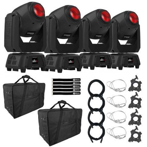 (4) Chauvet DJ INTIMSPOT260X LED Moving Heads with Carrying Bags