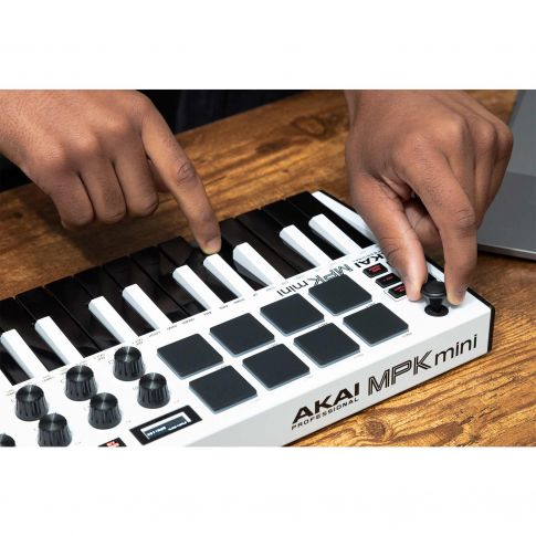Akai MPK Mini MK3 White Controller with Case | IDJNOW