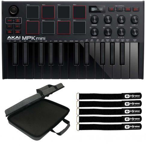 Akai Professional MPK Mini MK3 Black Keyboard and Pad Controller with  Premium Padded Utility Case Package