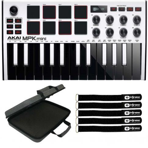 Akai MPK Mini MK3 25-Key MIDI Controller, Black with USB Mic, Headphones  MPKMINI3B A