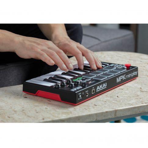 Akai Professional MPK mini Play Mini Keyboard Controller with Built-in Speakers and USB Pad Controller In Use