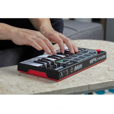 Akai Professional MPK mini Play Mini Keyboard Controller with Built-in Speakers and USB Pad Controller In Use