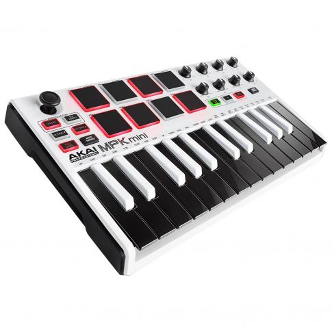 Akai Professional MPK Mini mkII Compact Keyboard and Pad Controller in White