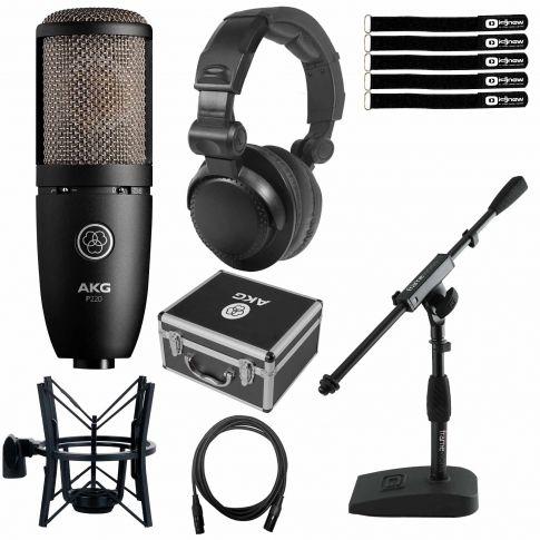 AKG Perception 220 Condenser Microphone with Monitoring Headphones