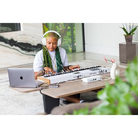 Arturia KeyLab 61 mk3 61-Key MIDI Keyboard Controller in White In  Use 3