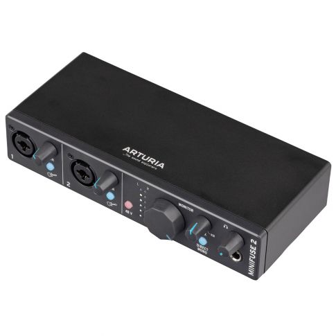 Arturia MINIFUSE-2-BLACK Flexible Dual Audio Interface in Black Front Top