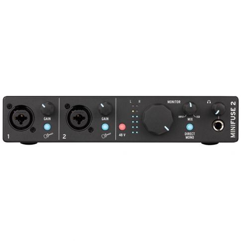 Arturia MINIFUSE-2-BLACK Flexible Dual Audio Interface in Black Front