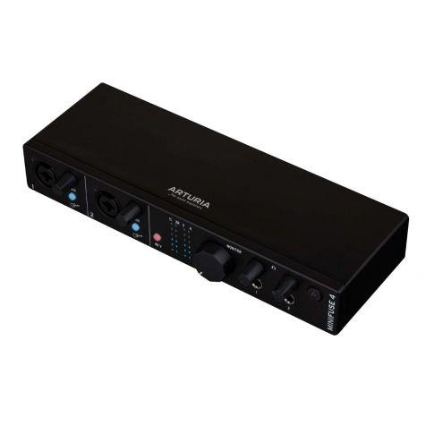 Arturia MINIFUSE-4-BLACK 4 In / 4 Out Audio & MIDI Interface in Black Angle