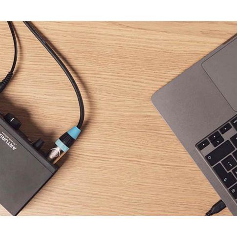 Arturia MINIFUSE-4-BLACK 4 In / 4 Out Audio & MIDI Interface in Black Desk
