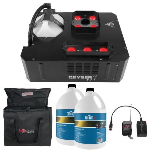 Chauvet DJ Geyser P7 Pyrotechnic Fog Machine with Case & Fog Fluid