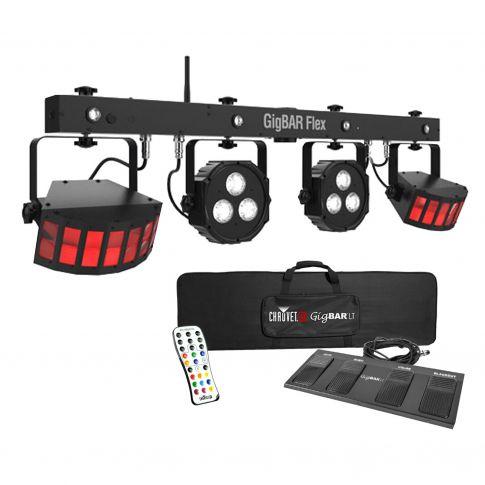Chauvet DJ GigBar Flex Pack-n-Go Effect Lighting System with LED derbys, quad-color pars, and strobes