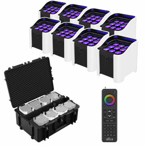 Chauvet Freedom Par H9 IP Lights with Sleeves & Charging Case 8-Pack
