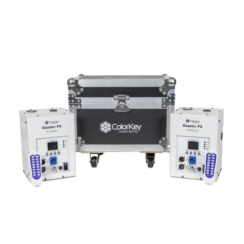 ColorKey CKU-7713 Dazzler FX MKII 2-Pack Bundle with Road Case (White)