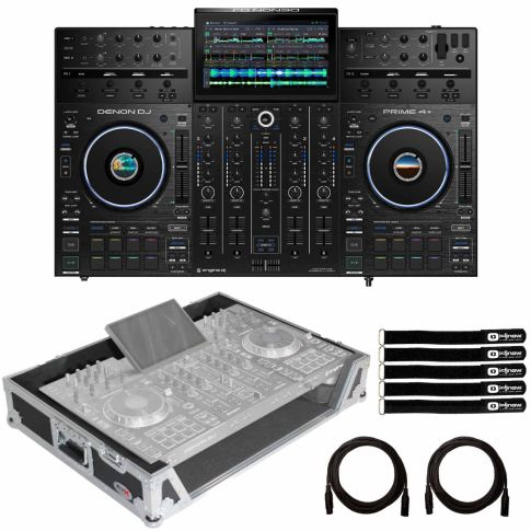 Denon DJ PRIME 4+ 4-Deck Standalone DJ Controller with Flight Case