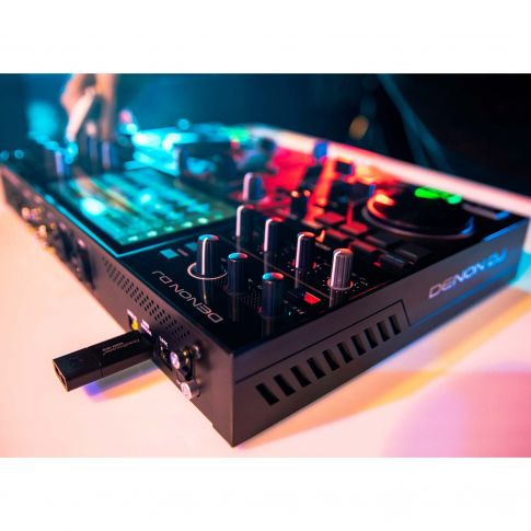 Denon DJ PRIME GO 2-Deck Rechargeable DJ Console with 7" Touchscreen Angle