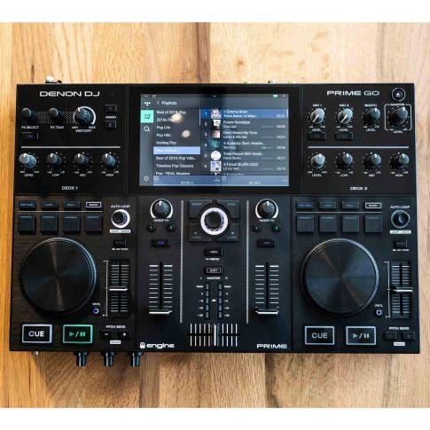 Denon DJ PRIME GO 2-Deck Rechargeable DJ Console with 7" Touchscreen Wood