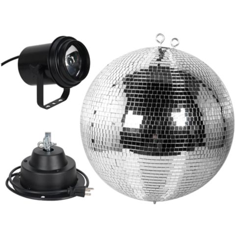 Eliminator Lighting M600EL 16" Mirror Ball Pack with Motor & Pinspot