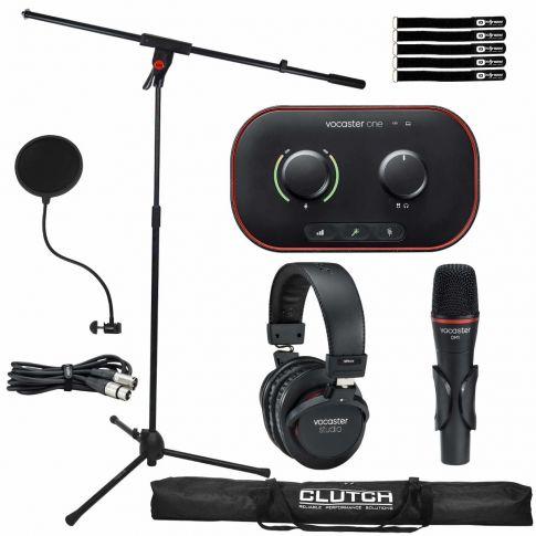 Focusrite Vocaster One Studio Podcasting Kit with Mic Boom Stand