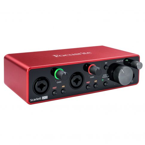 Focusrite Scarlett 2i2 3rd Generation 2-in 2-out USB Audio Interface Angle Left