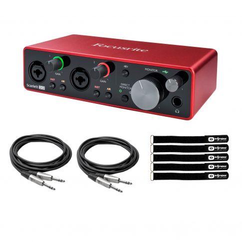 Focusrite Scarlett 2i2 Audio Interface with Cables