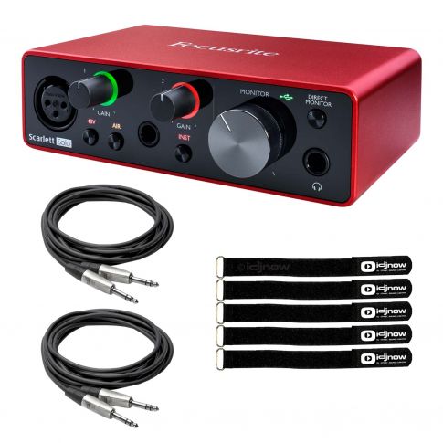 Focusrite Scarlett Solo 3rd Generation Audio Interface with Cables Package