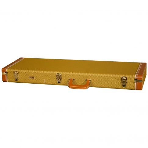 Gator Cases GW-ELECTRIC-TW Deluxe Wood Series Electric Guitar Case in Tweed Closed