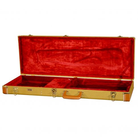Gator Cases GW-ELECTRIC-TW Deluxe Wood Series Electric Guitar Case in Tweed Open