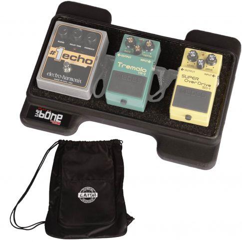 Gator Cases Mini Bone Rotationally Molded Polyethylene Guitar Pedal Board  with Cinch Style Carry Bag; USA Made, 12.5 x 6 x 2 (G-MINI BONE)