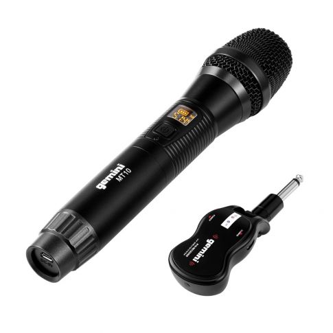 Gemini GMU-M100 Single Channel UHF Metal Body Microphone Angle