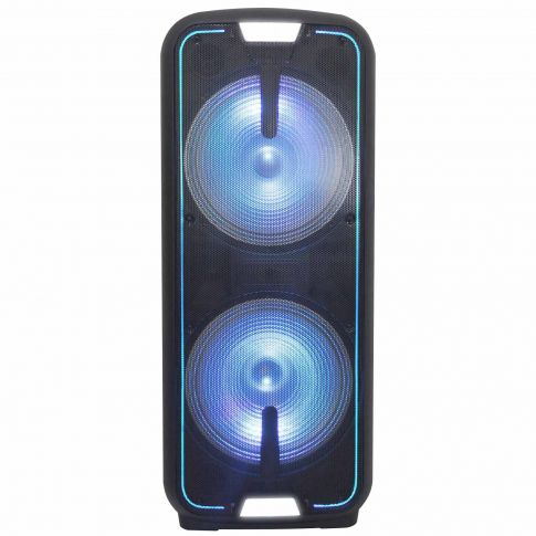 Gemini GSX-L2515BTB Dual 15" LED Bluetooth Rechargeable Party Speaker Front
