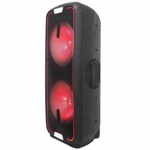 Gemini GSX-L2515BTB Dual 15" LED Bluetooth Rechargeable Party Speaker Left