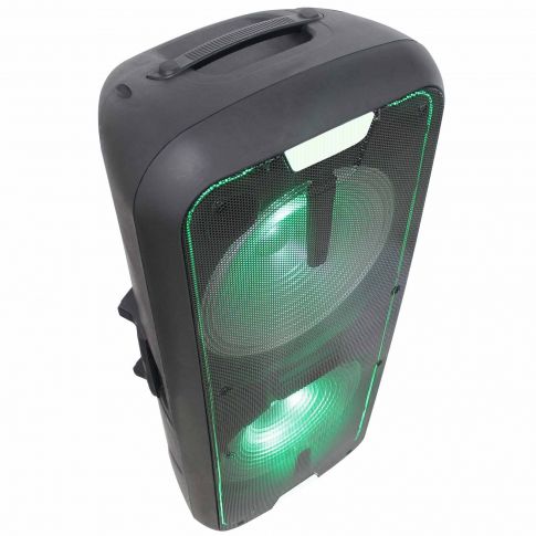 Gemini GSX-L2515BTB Dual 15" LED Bluetooth Rechargeable Party Speaker Top