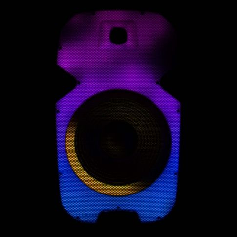 Gemini PartyBox Rave15 15" Powered Speaker Circle Purple Blue