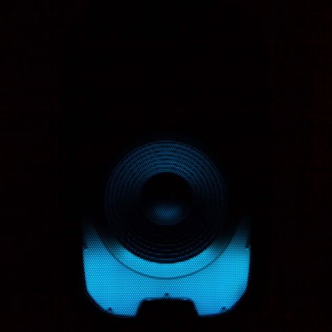 Gemini PartyBox Rave15 15" Powered Speaker with LED Action and Cover Bottom L Blue