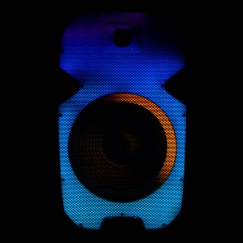Gemini PartyBox Rave15 15" Powered Speaker with LED Action and Cover Circle Blue