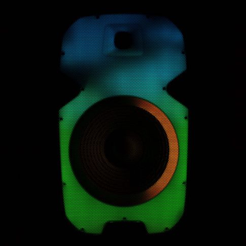 Gemini PartyBox Rave15 15" Powered Speaker with LED Action and Cover Circle Green