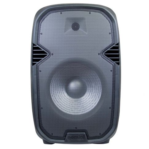 Gemini PartyBox Rave15 15" Powered Speaker with LED Action and Cover Front