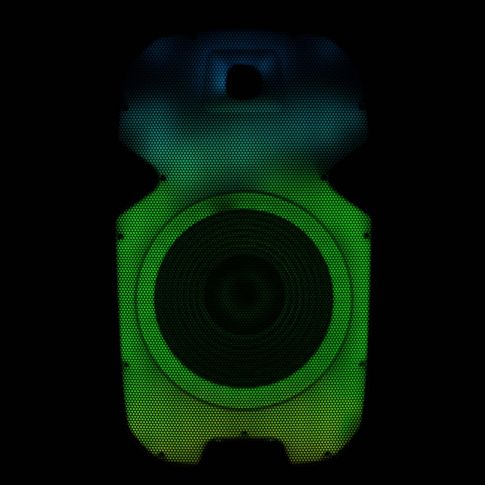 Gemini PartyBox Rave15 15" Powered Speaker with LED Action and Cover Green