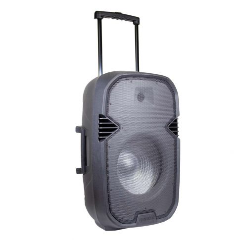 Gemini PartyBox Rave15 15" Powered Speaker with LED Action and Cover Handle Right