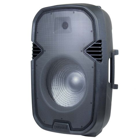 Gemini PartyBox Rave15 15" Powered Speaker with LED Action and Cover Left