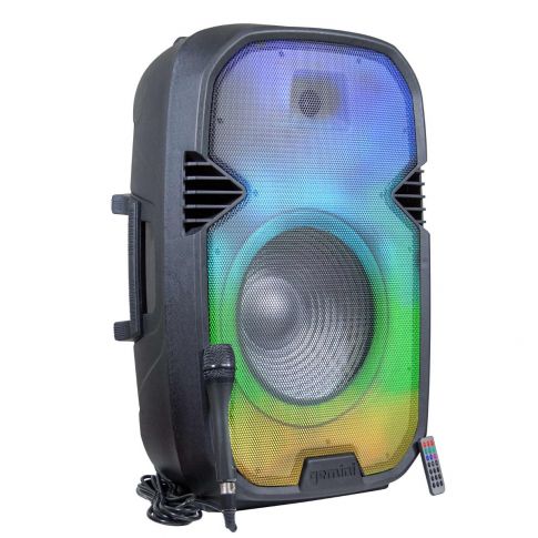 Gemini PartyBox Rave15 15" Powered Speaker with LED Action and Cover Main Color