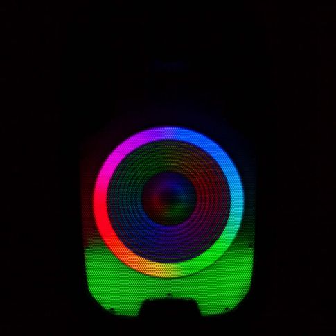 Gemini PartyBox Rave15 15" Powered Speaker with LED Action and Cover Ring Green